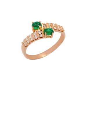 Emerald Diamond 18K Yellow Gold Ring