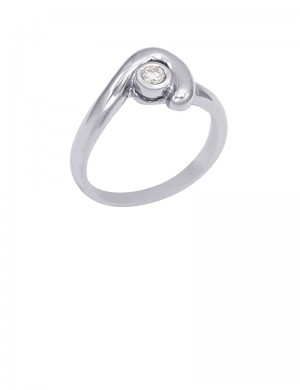 0.08ct Diamond 18K Gold Solitaire Ring