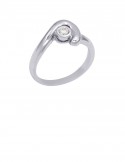 0.08ct Diamond 18K Gold Solitaire Ring