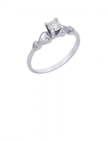 0.21ct Diamond 18K White Gold Solitaire Ring