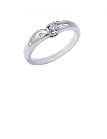 0.09ct Diamond 18K Gold Solitaire Ring