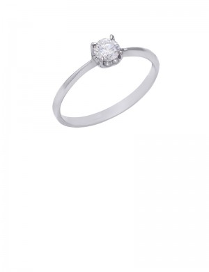 0.26ct Diamond 18K White Gold Solitaire Ring