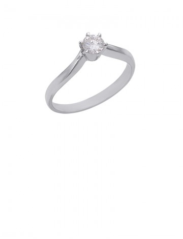 0.22ct Diamond 18K White Gold Solitaire Ring