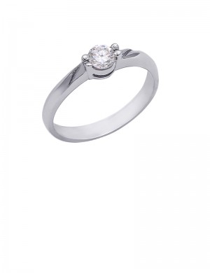 0.22ct Diamond 18K Gold Solitaire Ring