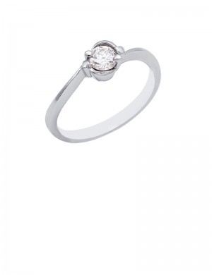 0.26ct Diamond 18K Gold Solitaire Ring