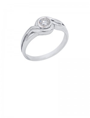 0.22ct Diamond 18K Gold Solitaire Ring 