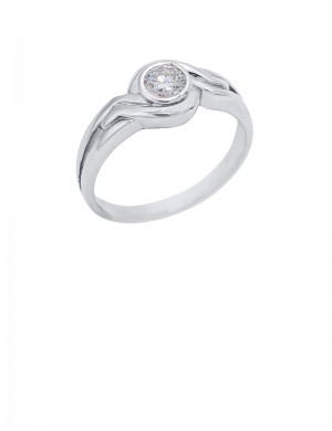 0.22ct Diamond 18K White Gold Ring 
