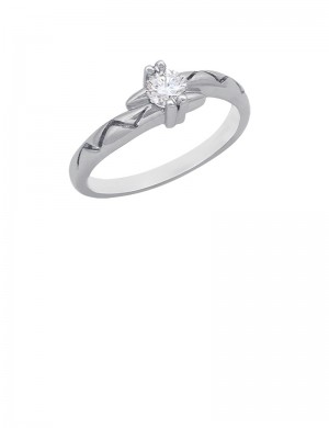 0.26ct Diamond 18K Gold Solitaire Ring