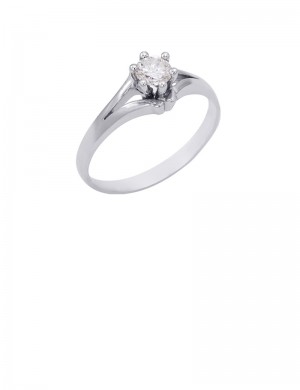 0.26ct Diamond 18K White Gold Solitaire Ring