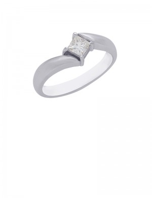 0.31ct Diamond 18K Gold Solitaire Ring