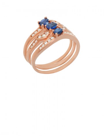 0.74ct Blue Sapphire 9K Gold Ring