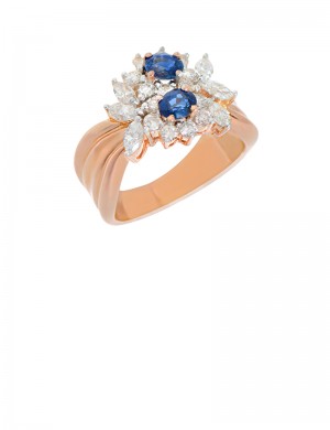 0.82ct Blue Sapphire 18K Gold Ring
