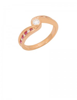Ruby and Diamond 18K Yellow Gold Ring
