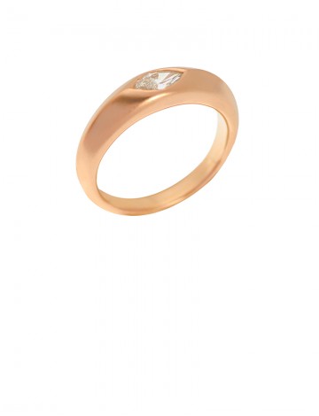 0.34ct Marquise Shaped Diamond 18K Gold Ring