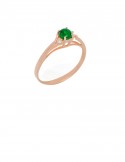 0.30ct Cabochon Emerald and Diamond 18K Gold Ring