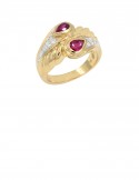 0.94ct Ruby 18K Gold Diamond Ring