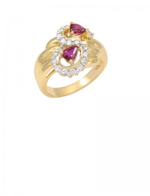 0.62ct Ruby 18K Gold Diamond Ring
