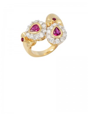 0.51ct Ruby 18K Gold Diamond Ring