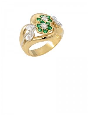 0.47ct Emerald 18K Gold Diamond Ring