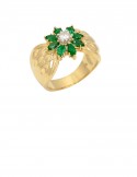 0.94ct Emerald 18K Gold Diamond Ring