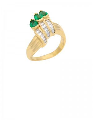 0.79ct Emerald 18K Gold Diamond Ring