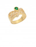 0.33ct Emerald 18K Gold Diamond Ring