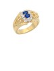 0.50ct Blue Sapphire 18K Gold Diamond Ring
