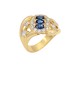 0.60ct Blue Sapphire 18K Gold Diamond Ring