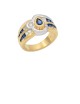 0.32ct Blue Sapphire 18K Gold Diamond Ring