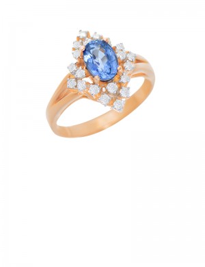 1.09ct Blue Sapphire 18K Gold Ring