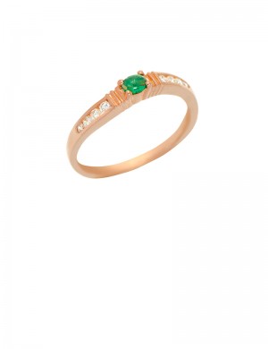 0.20ct Emerald 18K Gold Ring