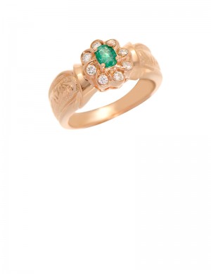 0.21ct Emerald 18K Gold Ring