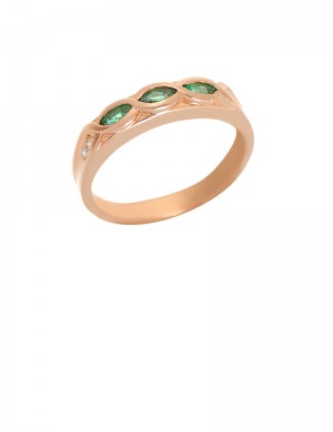 Emerald Diamond 18K Gold Ring