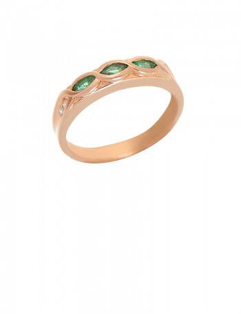 Emerald Diamond 18K Yellow Gold Ring