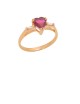 0.50CT Heart Shape Ruby and Diamond 18K Yellow Gold Ring