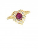 0.52CT Ruby and Diamond 18K Gold Ring