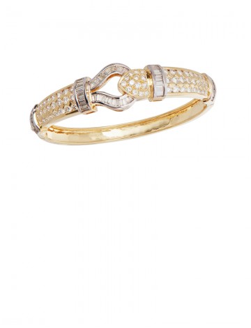 6.20ct Diamond 18K Gold Bangle