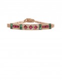 2.00ct Ruby & Emerald 18K Gold Diamond Bracelet