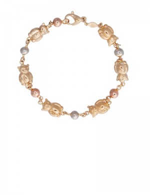 9.24gram 18K Tri Color Gold Braclet