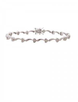 0.35ct Diamond 18K White Gold Link Braclet