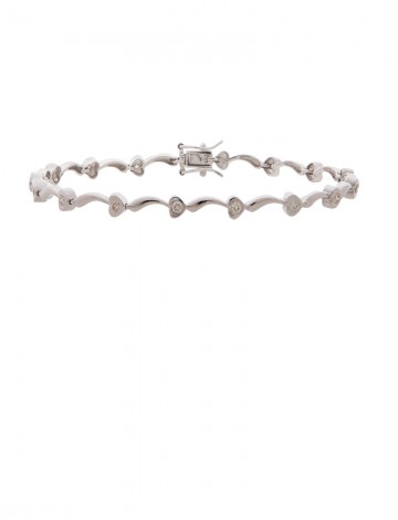 0.35ct Diamond 18K White Gold Link Braclet