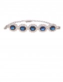 4.44ct Blue Sapphire 18K Gold Diamond Bracelet