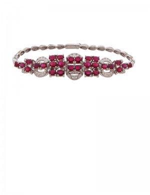 9.90ct Ruby 18K Gold Diamond Bracelet