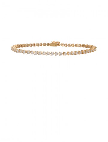 3.21ct Diamond 18K Yellow Gold Tennis Bracelet