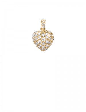 0.98ct Diamond 18K Gold Heart Shaped Charm/Pendant