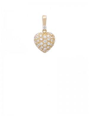 0.63ct Diamond 18K Gold Heart Shaped Pendant