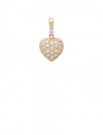 0.63ct Diamond 18K Gold Heart Shaped Pendant