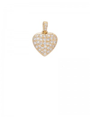 0.63ct Diamond 18K Gold Heart Shaped Pendant