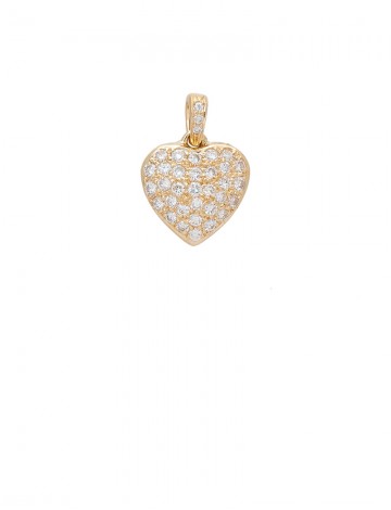 0.63ct Diamond 18K Gold Heart Shaped Pendant