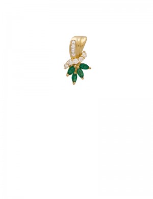 0.40ct Emerald 18K Gold Diamond Pendant